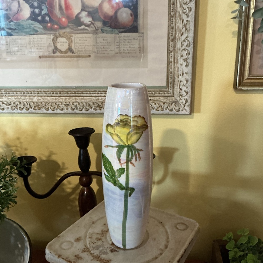 Hand Painted Ceramic Rose Vase